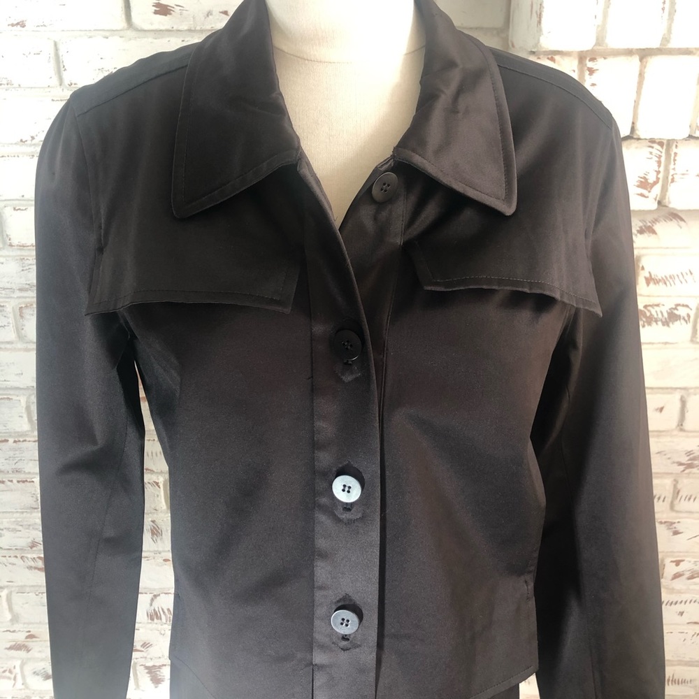 ISDA & CO Satin Chocolate Brown jacket Utiliy